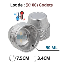 Godets aluminium jetables 90 ml empilés pour cuisson et congélation