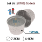 (X100) – Godets aluminium jetables GO 105 – (109 ML – Ø72 MM) (X100) – Godets aluminium jetables GO 105 – (109 ML – Ø72 MM)