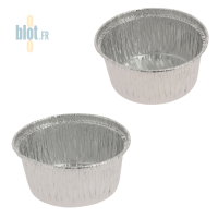 Deux godets aluminium GO125 vides en vue rapprochée