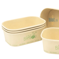 Empilement de barquettes 750 ml en cellulose avec revêtement PP recyclable