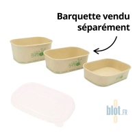 couvercle PET et barquettes bambou présentées séparément couvercle vendu séparément compatible COUVPET