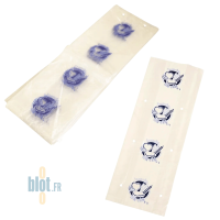 Liasse de sacs à pain tranché N°4 transparents avec impression bleue prête à l’usage