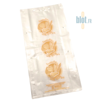 Lot de sacs à pain tranché N°5 beige empilés avec impression « Tranche de vie »
