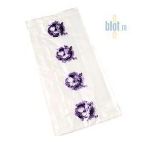 Liasse de sacs pain tranché N°9 transparents avec impression violette tranche de vie