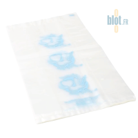 Liasse de sacs pain tranché N°10 transparents 30x55 cm avec impression bleu ciel tranche de vie
