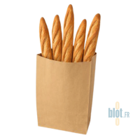 Sac papier kraft brun pour baguettes conforme contact alimentaire CE – contenance 15 pains