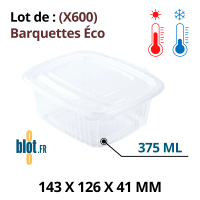 Boîte alimentaire PP 375 ml avec couvercle attenant – barquette éco transparente micro-ondable chaude ou froide