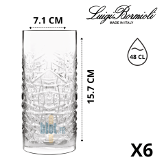 Gobelet Mixology Texture 48 cl Luigi Bormioli – verre long drink cristallin 15,7 cm made in Italy