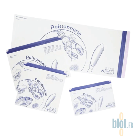 (X1000) - Pochettes Adhésives - Poissonnerie - (16,6×25 CM)