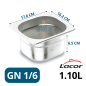 Bac Gastronorme GN 1/6 inox 1.1L – 176x162x65 mm – bac inox professionnel Lacor