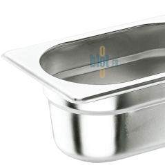 Bac inox GN 1/4 Lacor – récipient gastronorme professionnel en acier inoxydable brillant