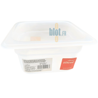 Vue latérale du bac GN 1/6 polypropylène translucide