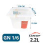 (GN 1/6) - Bac Gastronorme Polypropylène 2,20 L – (17.6×16.2×15 CM) (GN 1/6) - Bac Gastronorme Polypropylène 2,20 L – (17.6×16.2×15 CM)
