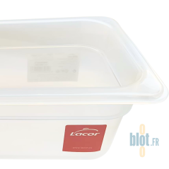 Rebord du bac GN 1/4 en polypropylène transparent