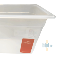 Détail avant du bac GN 1/2 polypropylène 10,8 L