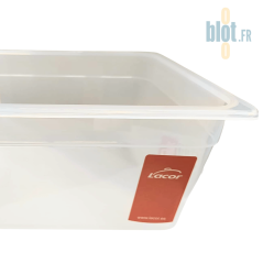 Vue latérale du bac GN 1/1 en polypropylène alimentaire