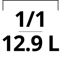 illustration format gn 1/1 indiquant une capacité de 12,9 litres