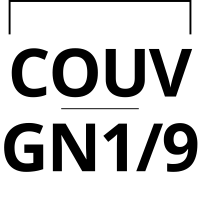 Visuel graphique indiquant la mention couvercle GN 1/9 en grand format typographique.