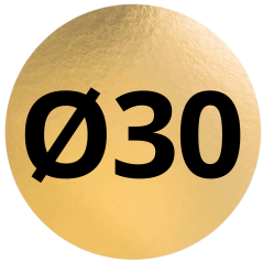 Rond carton or 30 cm en gros plan avec indication du diamètre.