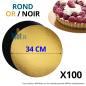(X100) – Rond Carton (Or/Noir) - Ø34 CM