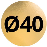 Rond carton or 40 cm en gros plan avec indication du diamètre.