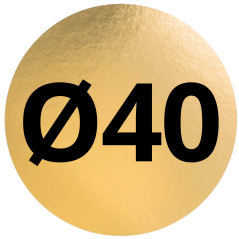 Rond carton or 40 cm en gros plan avec indication du diamètre.
