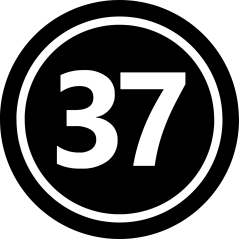 Pictogramme rond indiquant la taille 37.