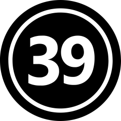 Icône circulaire représentant la pointure 39.