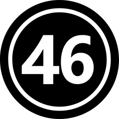 Icône ronde indiquant la pointure 46.