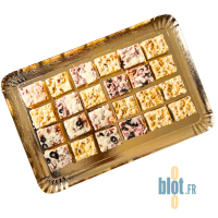Plateau traiteur doré 28×42 cm pour présentation apéritive et buffet froid professionnel.