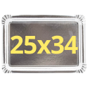 (X25) – Plateau Traiteur Argent - Carton rigide - (25X34 CM)