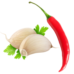 Aromatique de Cuisson BIO - Piment et Ail - 500 ML - Zoom sur le Piment et l'Aïl