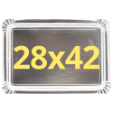 (X25) – Plateau Traiteur Argent - Carton rigide - (28X42 CM)