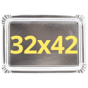 (X25) – Plateau Traiteur Argent - Carton rigide - (32X42 CM)