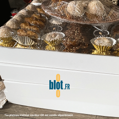 Boîte traiteur refermable 19×28×6 cm en carton contrecollé pour préparations froides.