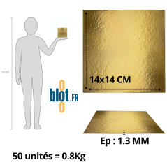 (X50) – Carré Carton (Or/Noir) - 14X14 CM