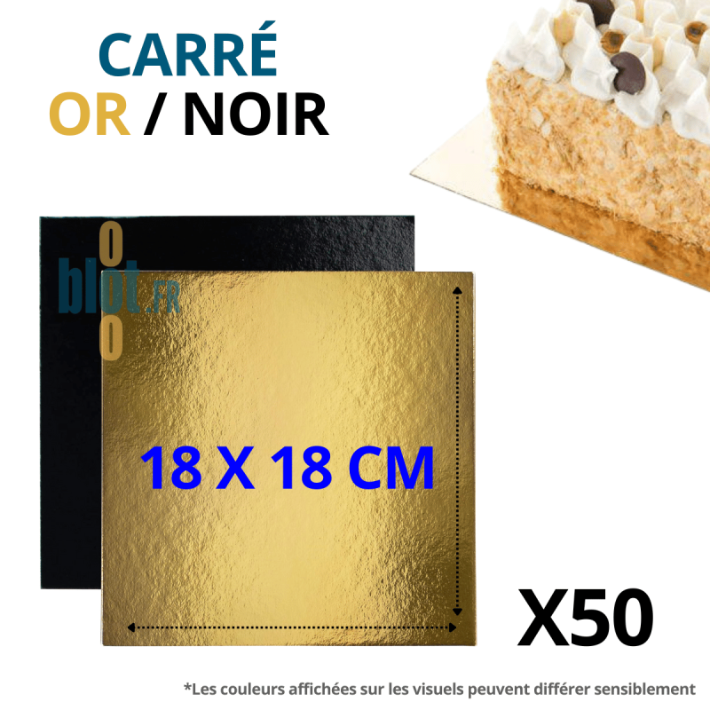 (X50) – Carré Carton (Or/Noir) - 18X18 CM (X50) – Carré Carton (Or/Noir) - 18X18 CM