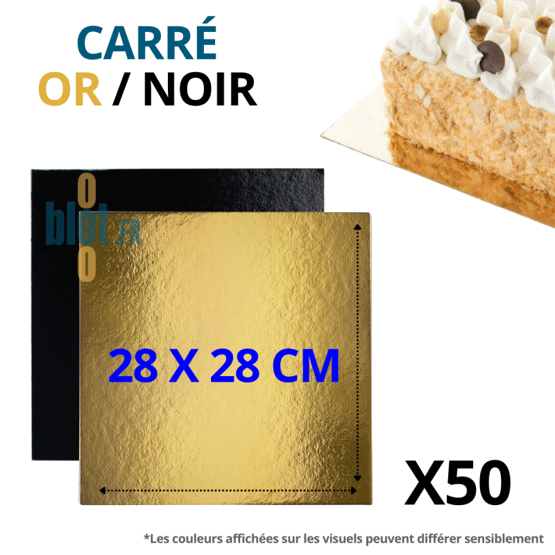 (X50) – Carré Carton (Or/Noir) - 28X28 CM