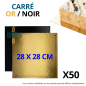 (X50) – Carré Carton (Or/Noir) - 28X28 CM