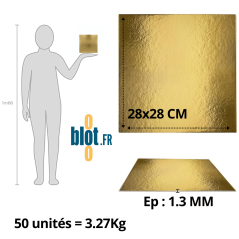(X50) – Carré Carton (Or/Noir) - 28X28 CM