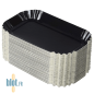 (X100) – Mini assiette Rectangle en carton jetable Noire - (9.5X5 CM)
