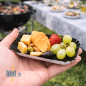 (X100) – Mini assiette Rectangle en carton jetable Noire - (9.5X5 CM)