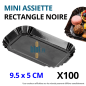 (X100) – Mini assiette Rectangle en carton jetable Noire - (9.5X5 CM)