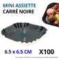 (X100) – Mini assiette Carré en carton jetable Noire - (6.5X6.5 CM) (X100) – Mini assiette Carré en carton jetable Noire - (6.5X6.5 CM)