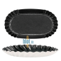 (X100) – Mini assiette Ovale en carton jetable Noire - (8.8X5.2 CM)