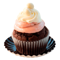 Mini assiette ronde noire en carton jetable Ø8,8 cm avec cupcake pour présentation dessert traiteur