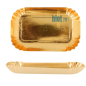 (X100) – Mini assiette Rectangle en carton jetable Or - (9.5X5 CM)