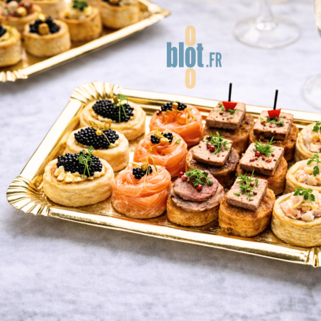 (X100) – Ravier en Or - Carton - Jetable - (13X20 CM)