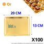 (X100) – Ravier en Or - Carton - Jetable - (13X20 CM)