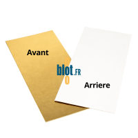 Semelle à bûche rectangulaire carton double face or brillant et blanc vue recto verso